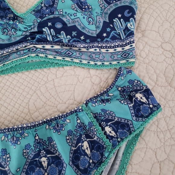 Spell Sunset Road Aqua Bralette + Bloomers SZ L 💙🦄 - Picture 9 of 10